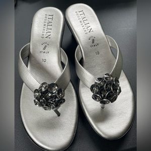 Italian Shoemakers NEW silver sandals